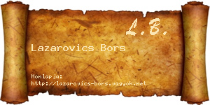Lazarovics Bors névjegykártya